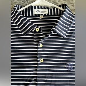Peter Millar Navy Striped Men's Shirt Size Large